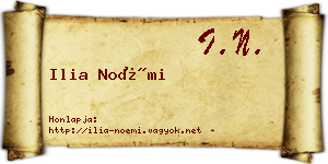 Ilia Noémi névjegykártya